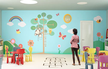 Custom wall mural wallcoverings for childrens' rooms and nurseries