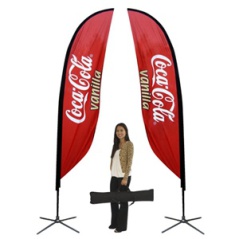 Display feather flags, display banners
